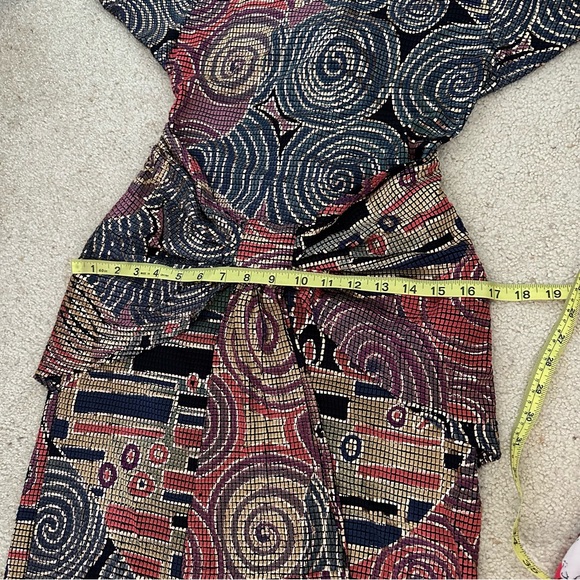 Cache Vintage XS/Small Petite 80-90s Geometric Dolman Sleeve Party Dress - Picture 16 of 16